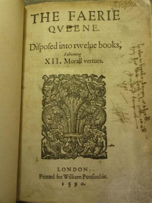 Edward Hart's gift, Edmund Spenser’s The Faerie Queene, printed by William Ponsonbie, 1590, Pembroke College Library, Cambridge