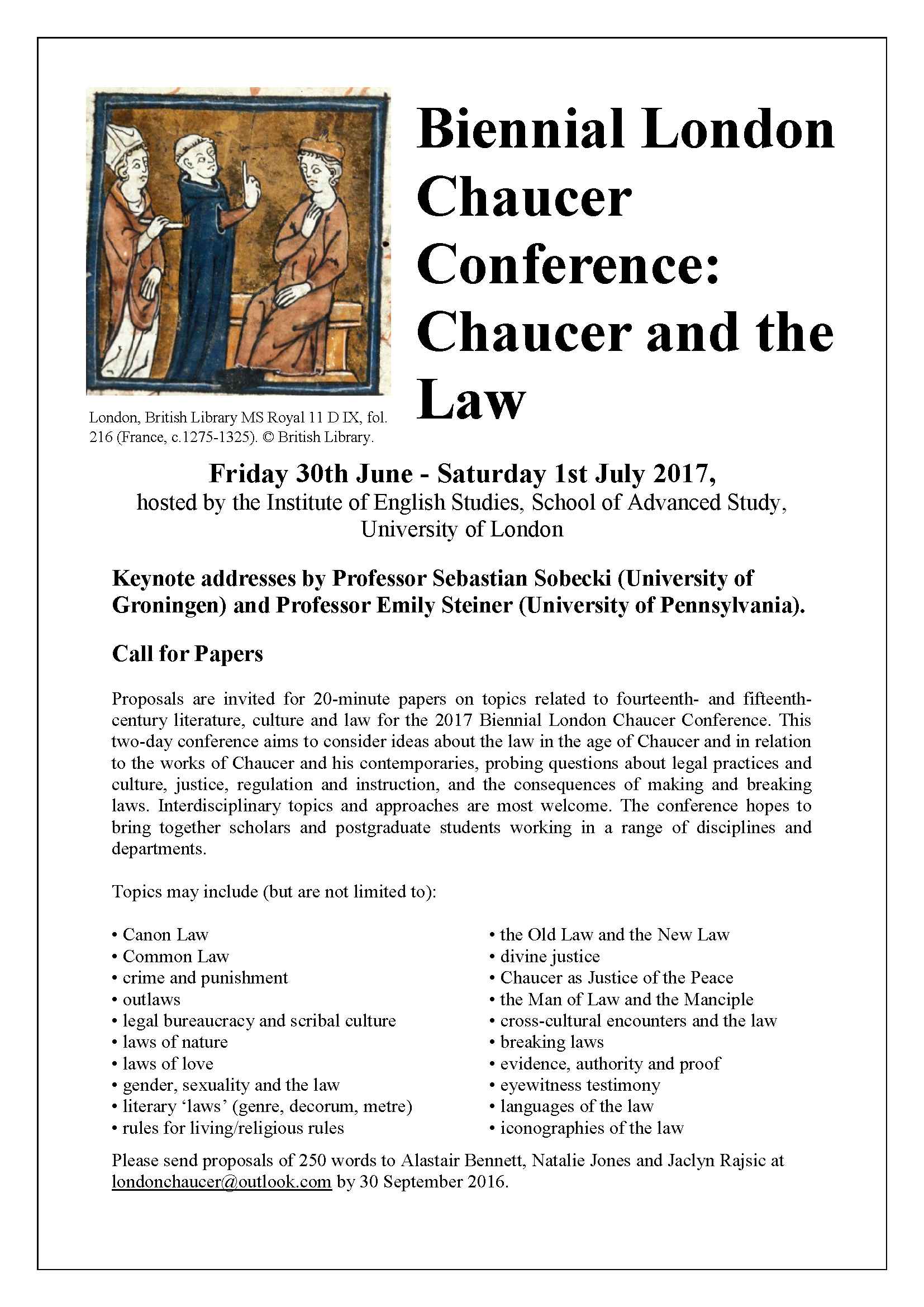 CFP_Chaucer and the Law 2017